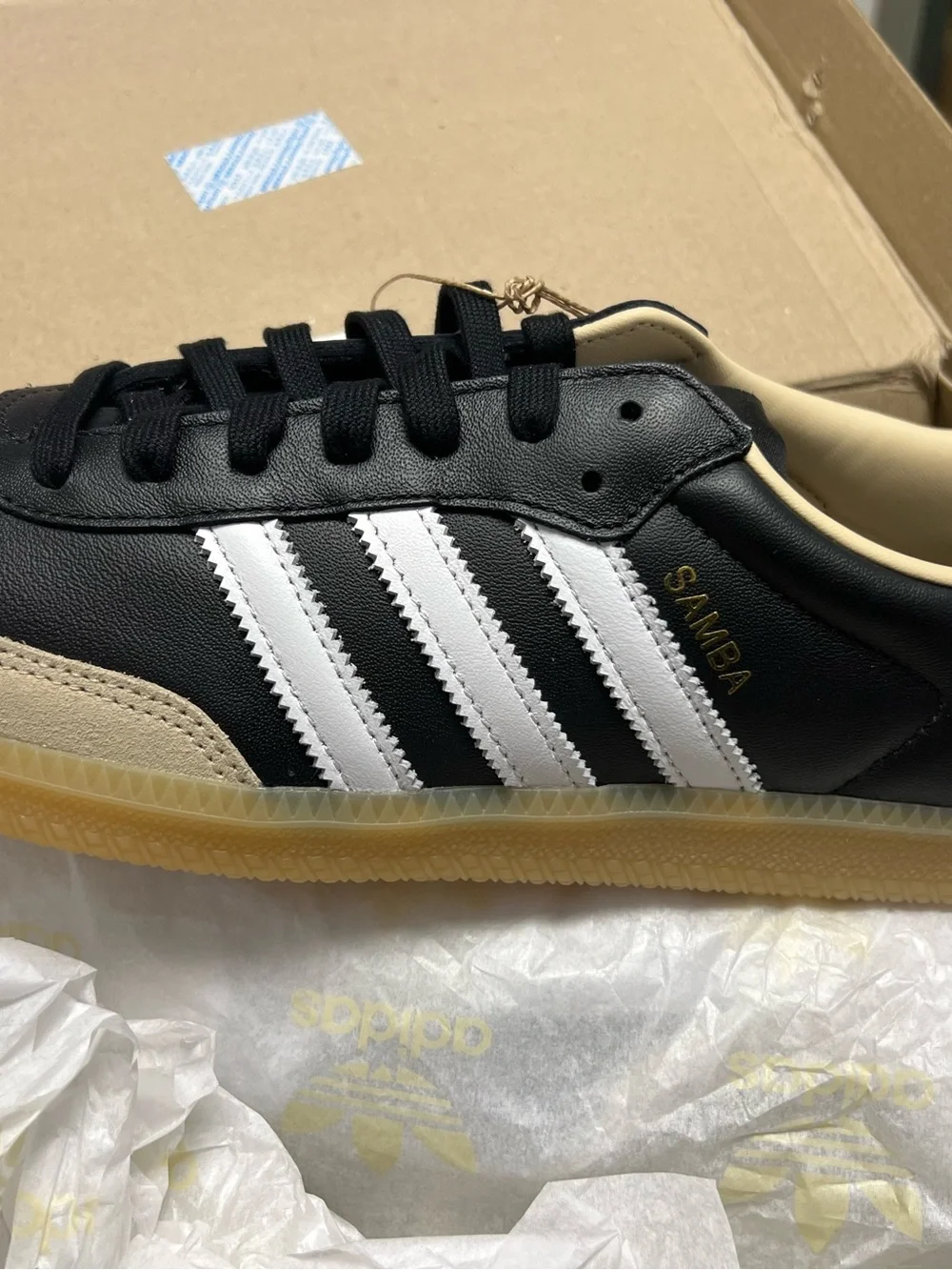 adidas Samba OG Sneakers in Black and Cream Suede